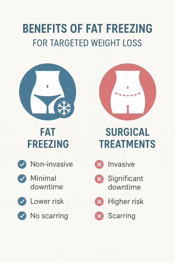 graphic showing the benefits of fat freezing Virginia Water