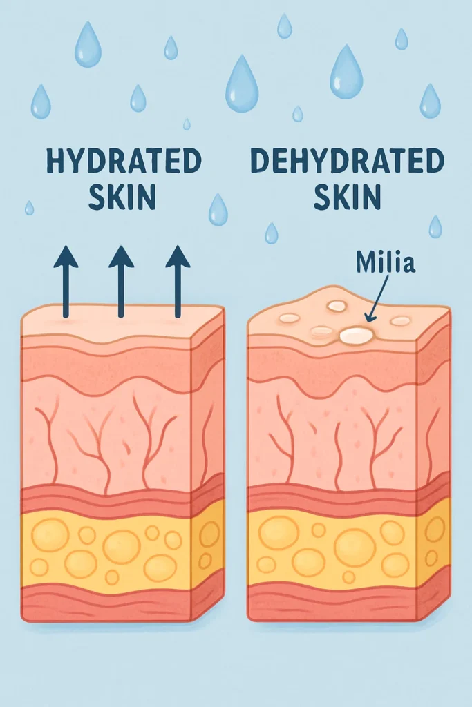 The importance of hydration and milia production Virginia Water
