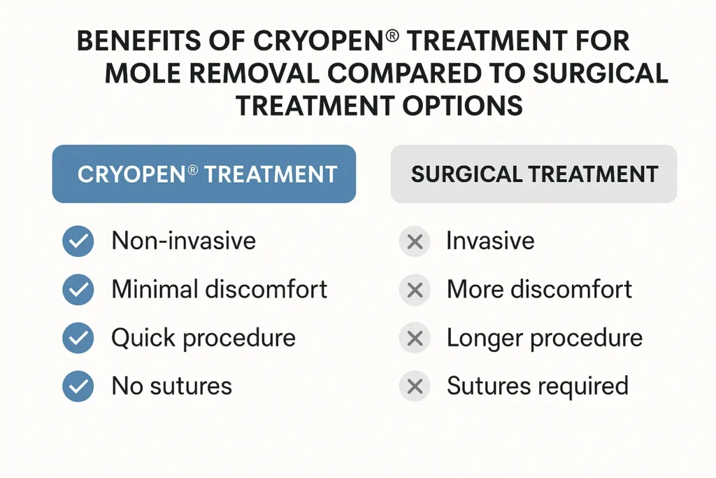 Benefits of facial mole removal Virginia Water - call our team today to book a consultation